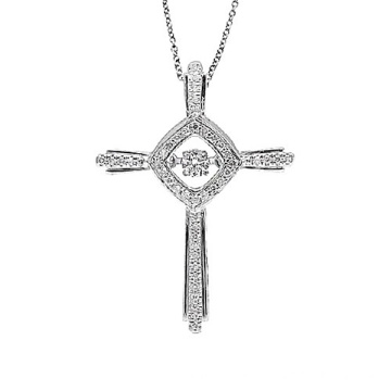 Мода Ювелирные изделия Крест 925 Серебряный Танцы Алмазный Подвески Ожерелье